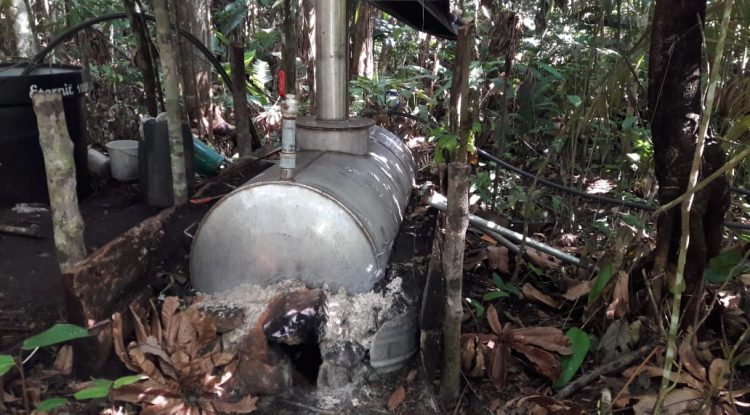 Policía Antinarcóticos destruye dos laboratorios para procesar pasta base de coca