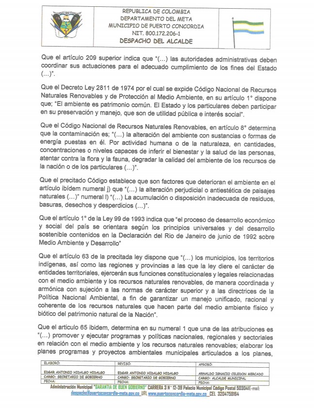 Decreto N° 15 del 19 de enero de 2020