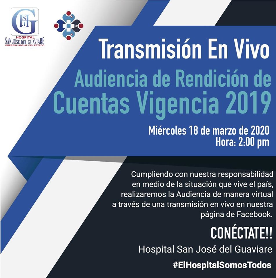 Hospital San José del Guaviare rendirá cuentas por Facebook Live