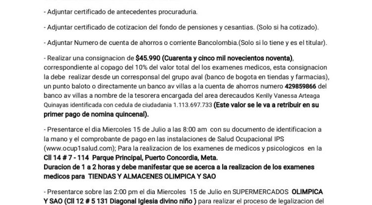 Denuncian estafa en oferta de empleo para cadena de supermercado nacional