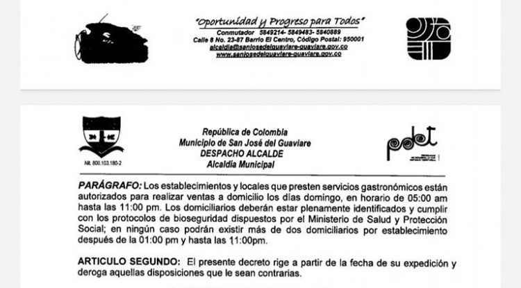 Modifican el artículo quinto del Decreto 090 del 31 de julio de 2020