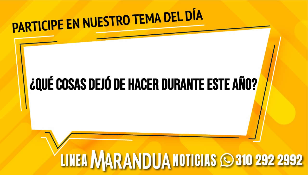 TEMA DEL DÍA: ¿Qué cosas dejó de hacer durante este año?