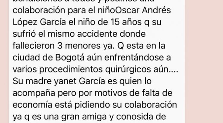 Madre de joven involucrado en accidente desmiente falsa recolecta