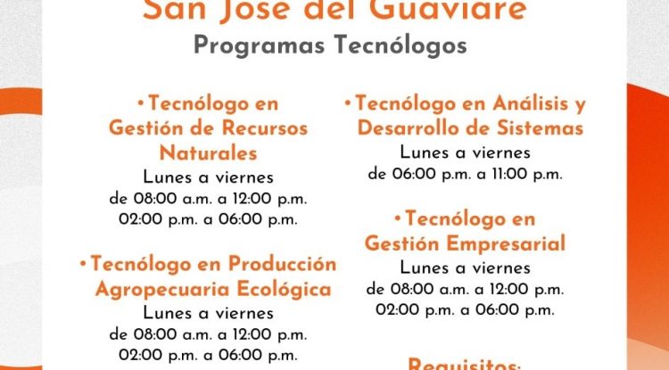 Sena Guaviare abrió convocatorias para cinco programas tecnológicos