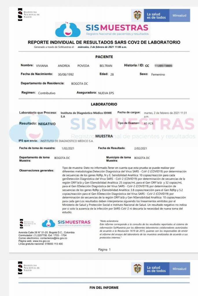 Mujer denuncia inconsistencias en la información del resultado de prueba Covid-19