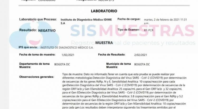 Mujer denuncia inconsistencias en la información del resultado de prueba Covid-19