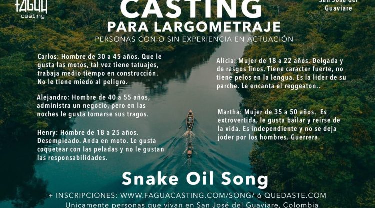 Fagua Casting busca talentos en el Guaviare para un largometraje