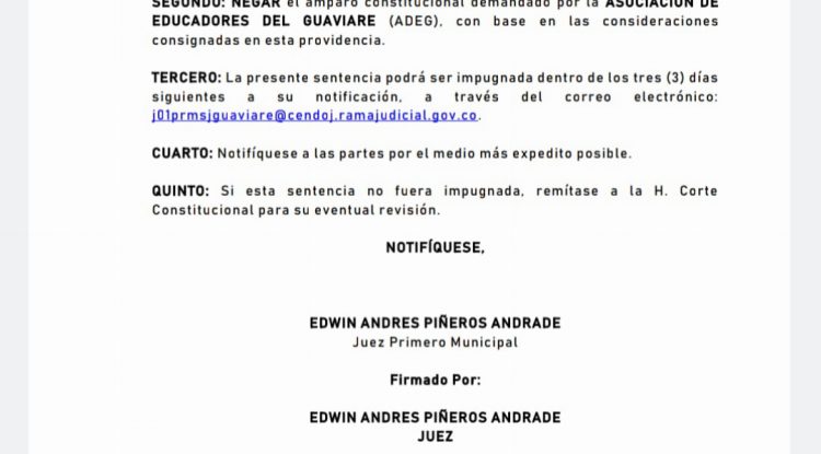 SED habla de fallo que negó suspender clases presenciales en Guaviare