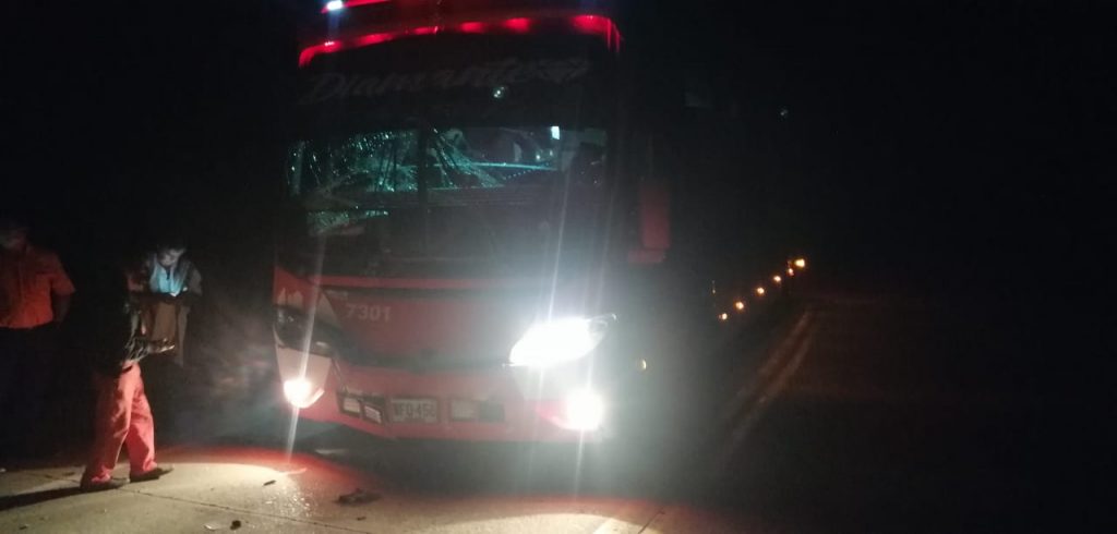 Bus de la empresa La Macarena colisionó contra una vaca