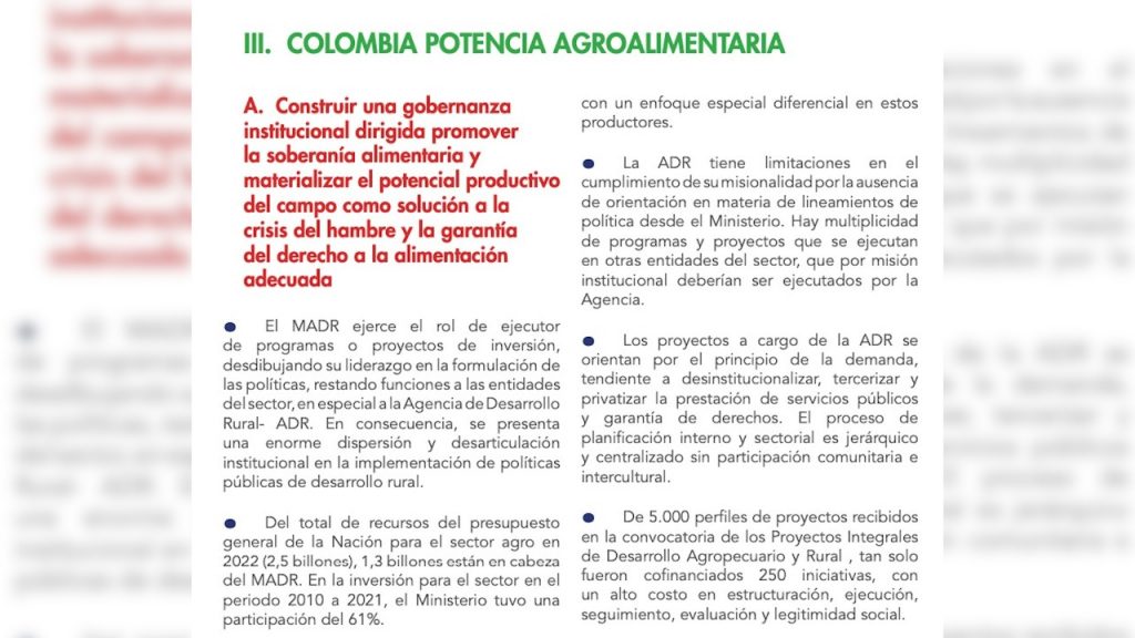 ¿Cuáles son los avances de la comisión de empalme presidencial en el sector agrícola y ruralidad?