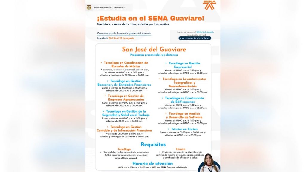 Sena Guaviare abre cuarta convocatoria con nueve programas de formación