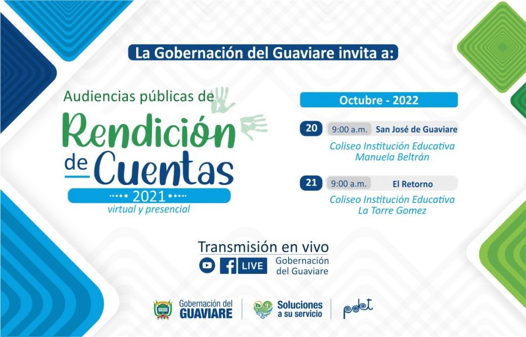 Rendición de cuentas 2021 realizará la Gobernación del Guaviare