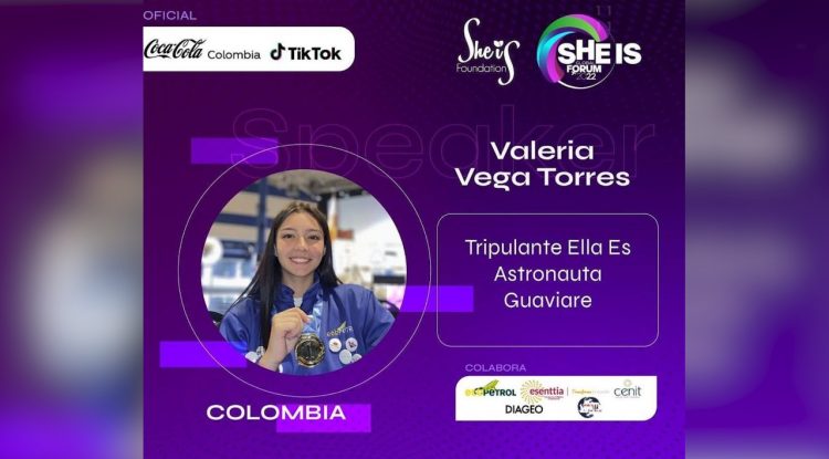 Valeria Vega, estudiante del Guaviare en el She Is Global Forum 2022