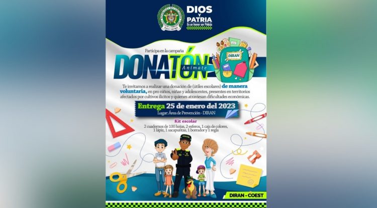 Policía Antinarcóticos lanzará campaña “Regreso a clases, seguro y sin drogas” en Guaviare