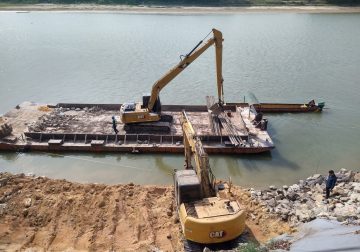 Iniciaron las obras en el enrocado del 20 de Julio