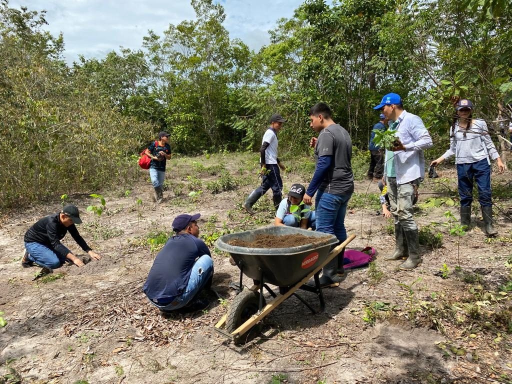 Siembran más de 100 árboles en el embalse La María