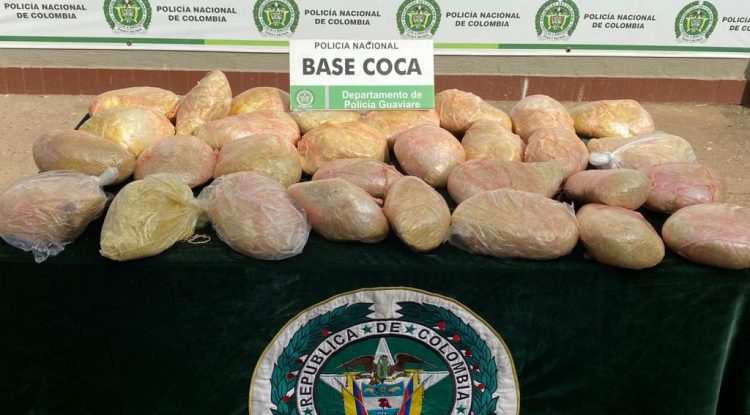 Incautan 29 kilos de pasta base de coca en San José del Guaviare