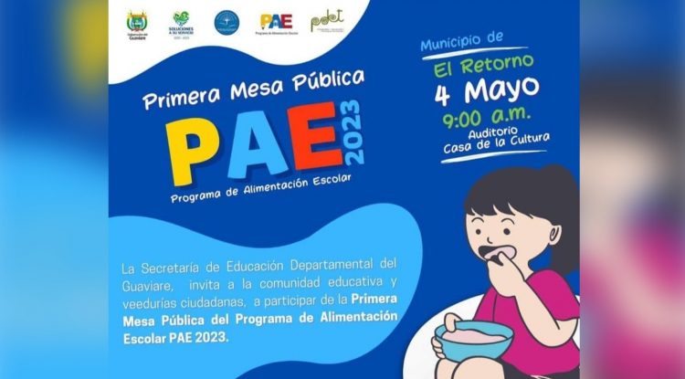 Primera Mesa Pública del PAE se inicia mañana en El Retorno, Guaviare