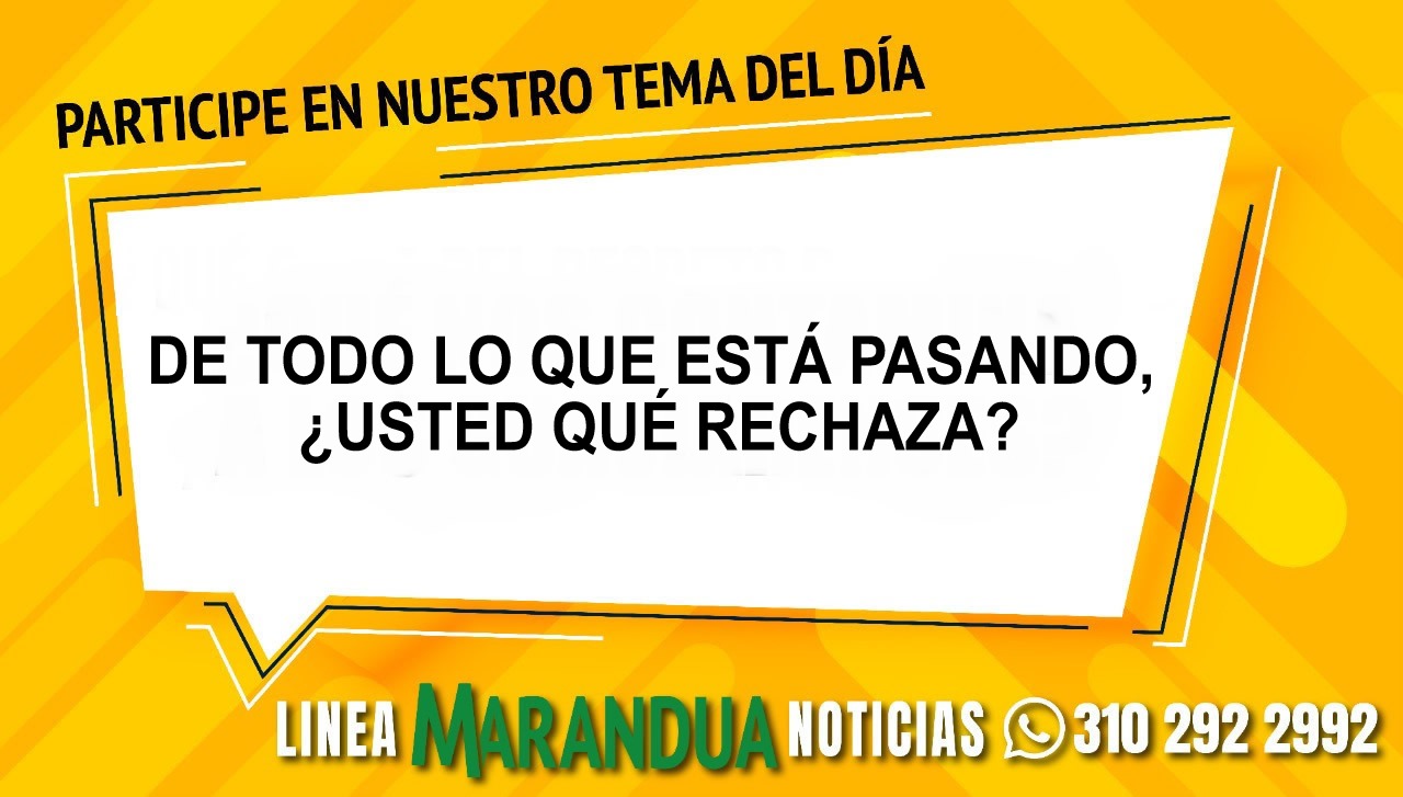 TEMA DEL DÍA: DE TODO LO QUE ESTÁ PASANDO, ¿USTED QUÉ RECHAZA?