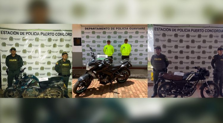 Policía Guaviare recuperó tres motocicletas hurtadas