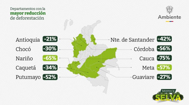 Minambiente reporta una histórica reducción de la deforestación en la Amazonía colombiana